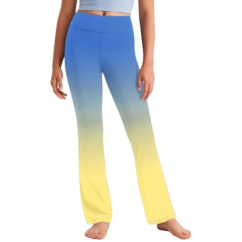 Girl Yoga Flare Leggings Wide Leg Stretchy High Waist Pants for Casual Kids Gradient Workout Gym Bootcut Dance Pants2