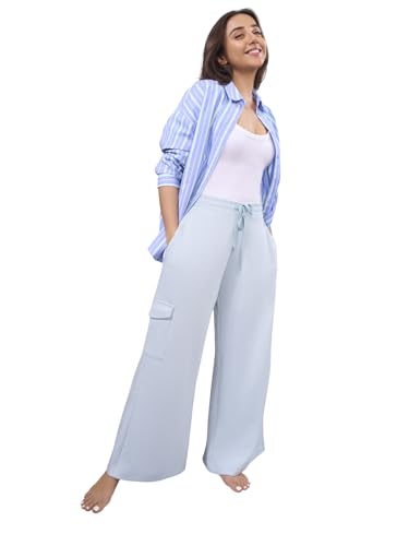 Image of GO COLORS Mostlysane Collection Scuba Cargo Sweatpants for Women | Lightweight, Mid Rise, 4 Pockets
