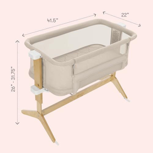 Image of Newton Baby Bassinet & Bedside Sleeper with Mattress & Sheet - Sandstone
