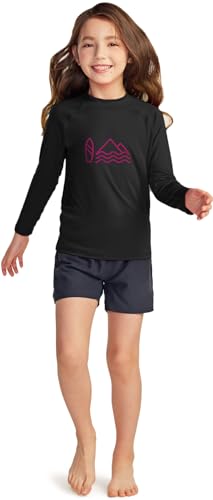 Image of TSLA Girls Long Sleeve Rash Guard Shirt, UV /SPF Water Beach Surf Swim Top, UPF 50+ Sunscreen Swimwear Shirts