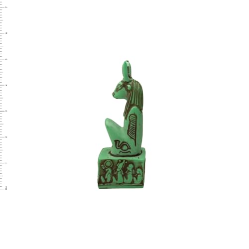 Estatua Hathor Egipcia Verde 4.75 pulgadas miniatura 4