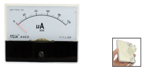 uxcell 44C2 DC 0-100uA Rectangle Shape Analog Panel Meter Ammeter Gauge