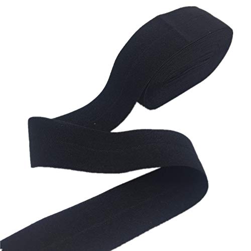 YEQIN Elastic Ribbon Elastic Band Multirole Fold Over Elastics Spandex Ribbon Sewing Lace Fabric Band Garment Accessory Folding Tape (Black)