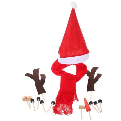 TOKIDNY Schneemann Bastelset 15 Stück aus Holz mit Mütze und Schal Weihnachtsdekoration für...