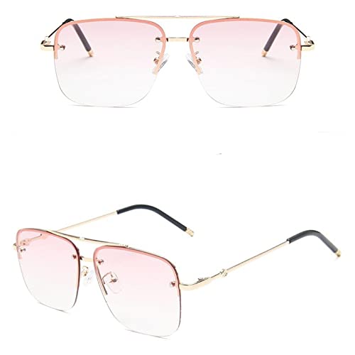 Lunettes de soleil femmes rétro dégradé carrées sans monture protection UV400 modèle 032C6