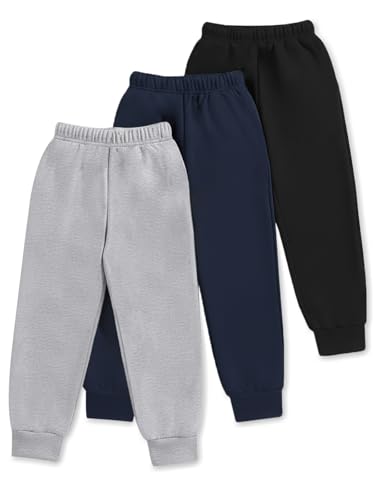 Image of Trampoline Cotton Trackpants for Kids Pack of 3 with Drawstrings & Ribbed Cuffs | Boys & Girls Joggers with Prints | Side Pockets Soft Waistband | Breathable & Stretchable Playwear
