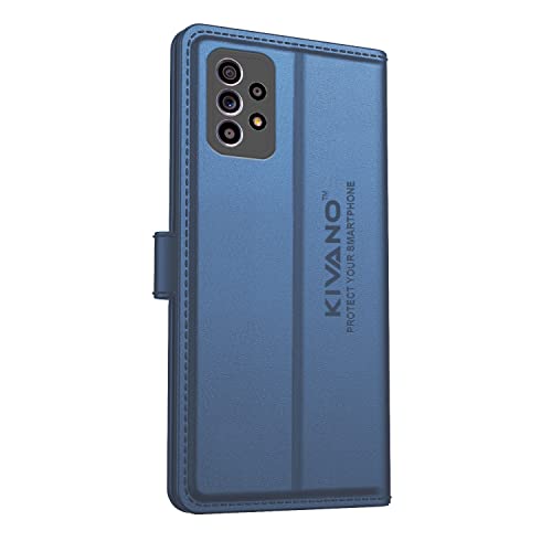 Image of KIVANO Samsung Galaxy A52s 5G Professional Series Wallet Case | Luxurious Design | Premium | PU Leather Flip Case Back Cover | Magnetic Closure - Dark Blue