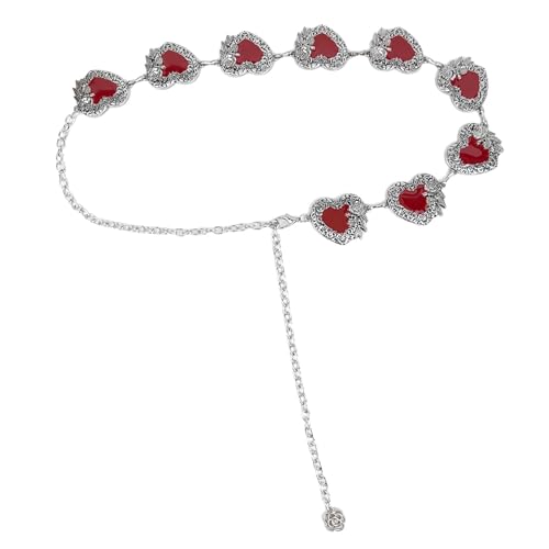 Elegant Heart Waist Chain Women Dress Chain Belt Lustrous Waist Jewelry Accessories Aesthetic Chain Belt Waist Decors
