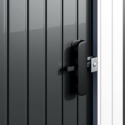 HLJMAQ 1,4m² Metall Anthrazit Pultdach 3m³ Geräteschuppen Gerätehaus Gartenhaus M – Bild 6