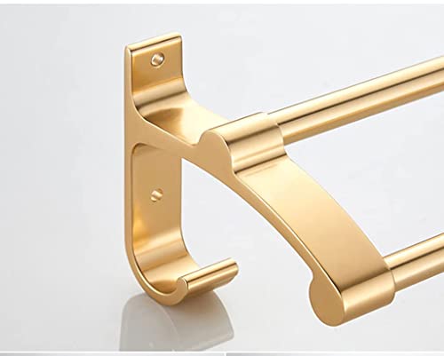 Porte-serviettes double de salle de bain finition or design 60 cm - 4