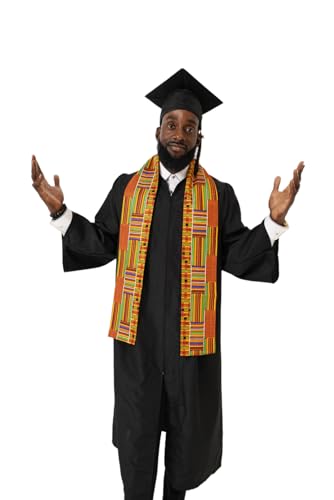 Dupsie's Kente African Print Stole/Sash -Made in Africa Perfect for Graduation Celebrations, Events, and Cultural shows, Choir, Clergy, Church, Schools and more
