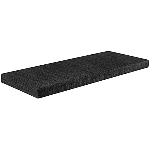 baibu Shoe Bench Cushion Pad with Ties, Non-Slip Shoe Rack Cushion [27.5 x 11 Inch ] Chair Pads for Shoe Bench, Washable, Only Provide Cushion (Black, 27.5x11x1.5in) Cover