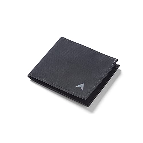 Allett Sport Wallet, Jet Black | Nylon, RFID Blocking, Bifold, Slim, Minimalistic, Front Pocket | Holds 2-10+ Cards | for Men & Women