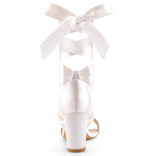 Leticia Strappy Heels for Women Chunky Heel Sexy Open Toe Lace Up Block Heels Comfortable High Heeled Sandals for Women Dressy Summer4