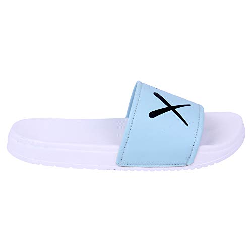 Image of PERY-PAO Mens Stylish Sliders Sky Blue, Grey, Brown, White, Green Boys Slippers