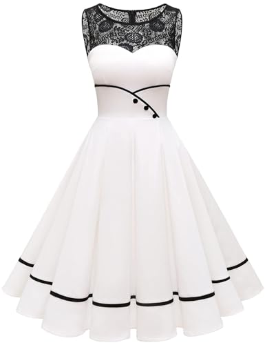 Bbonlinedress Women Plus Size White Wedding Dress for Bride 1950s