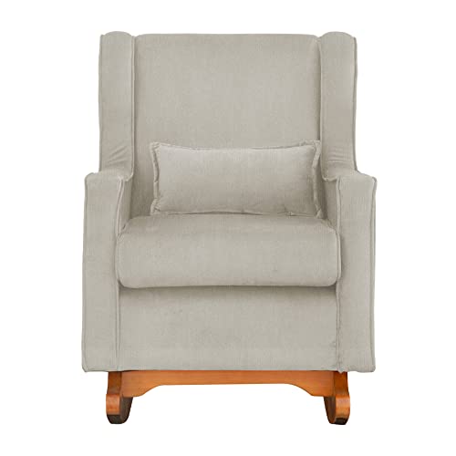 Poltrona Decorativa Sala De Estar Quarto Amamentação Mais Puff Aurora Suede - Estopar