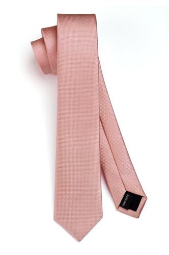 HISDERN Corbata para hombre rosa corbatas delgadas 6cm corbata seda delgada color sólido corbata clásica para fiesta boda trabajo negocios