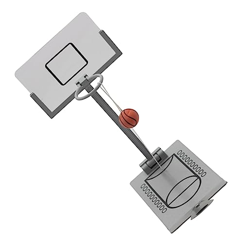 KONTONTY Elastic Basketball Toy Desktop Basketball Hoops Metal Construction Portable for Boys and Girls Office Travel