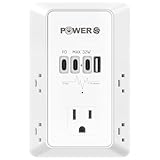 Maximize Your Wall Socket : Expand a single outlet into 5 AC plugs and 4 USB ports (3 USB-C + 1 USB-A) for all your devices. This wall outlet features a 20W USB-C PD port to fast-charge compatible devices, plus traditional sockets for all your needs ...