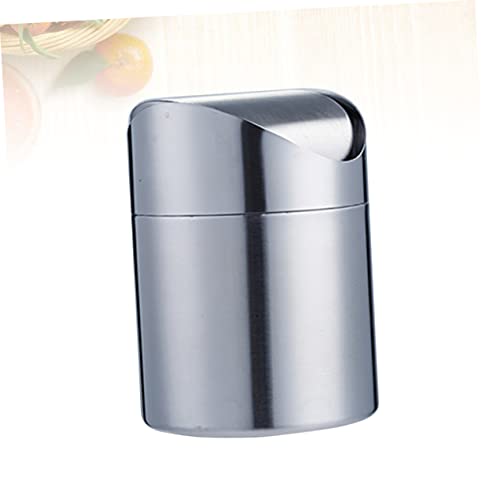 Caneca de basura rectangular de acero inoxidable Hemobllo para escritorio miniatura 5
