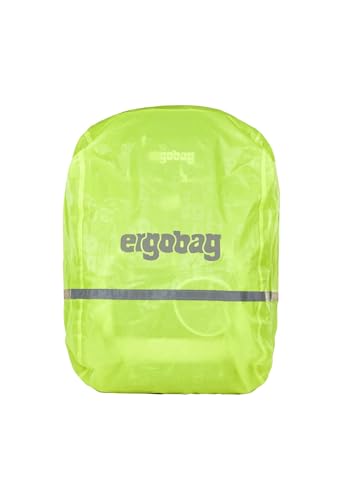 ergobag Regenschutz für Schulranzen und Rucksack, wasserdicht, mit Reflektoren und Gummizug