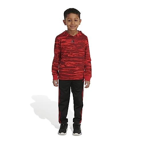 Image of adidas Boys 2-piece Long Sleeve Hooded Printed Tee & Pant Set