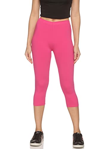 Image of OUTFLITS Women's Knee-Length Cotton Spandex Essential Capri Stretchy Leggings |Small - 2XL Adult |Yoga Leggings, Workout, Gym, Running 3 /4th Leggings for Women(OFLLC)