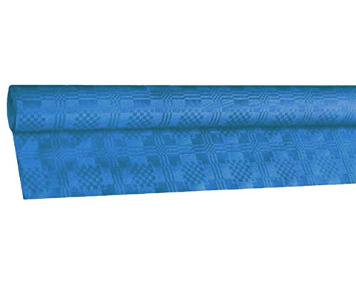 1-PACK Damasttischdecke Tischtuch aus Papier, gerollt 100cm x 8m, blau