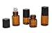 30 Pcs Mini 2ML Amber Glass Roller Bottles Refillable Aromatherapy Perfume Essential Oil Roll On Bottle Container Vials Jars Tube with Metal Ball