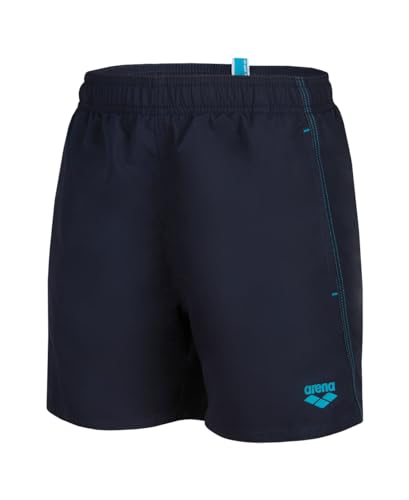 Arena Jungen Boys' Beach Boxer Solid Swim Trunks, Navy-Turquoise, 164 EU