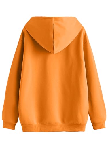 Image of JUNEBERRY Cotton Poly Fleece Oversized Fit Black, Green, Magenta, Mustard, Orange, Purple, Blue, Off White & Grey Graphic Printed Full Sleeve Hoodie for Women