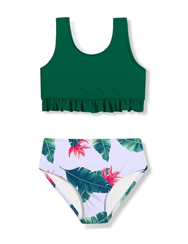 Image of Arshiner Girls Bikini Beach Swimwear 2 Piece Swimsuits Floral Printing Bathing Suits