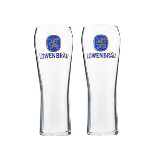 Laurie's Pub and Bar Accessories Lowenbrau - Set di 2 bicchieri da birra, 568 ml