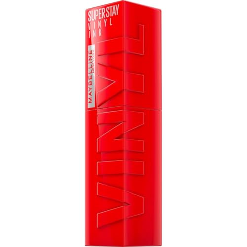Maybelline New York - Rouge à Lèvres Liquide - Effet Vinyl Brillant - Longue Tenue - SuperStay Vinyl Ink - Teinte : Red Hot (25)