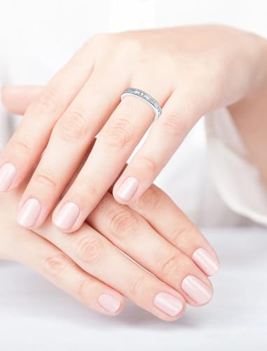 Eternity Ring 925 Sterling Silver Baguette Cut Cubic Zirconia Stackable Rings Wedding Bands Engagement Ring for Women,Size 5-103