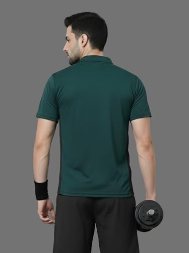 Image of White Moon Dryfit Tshirt for Men, Gym T Shirt for Men Workout - Running with Collar Zipper Neck and Side Panel, Quick-Dry, Anti-Odor Sports Tshirt, Lightweight & Breathable