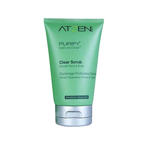 Atzen Purify Clear Scrub | Organic Face & Body Scrub | Natural Jojoba Bead Facial Exfoliator | Control Oily, Acne Prone, Bumpy Skin | Cleans Pores Of Dead Cells, Bacteria & Rashes | Paraben Free, Cruelty Free, Vegan, & Non Gmo (3 Oz) #TOP1