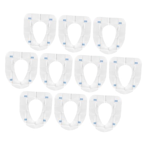KICHOUSE 10 Pack Disposable Toilet Seat Ring Cushion Mat for Pregnant Women Travel Use Waterproof Odorless Home Hotel