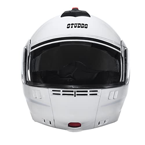 Image of Studds Ninja Pastel Plain Flip Up Full Face Helmet (White, M)