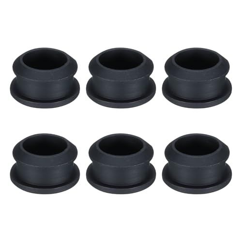 Image of Snap in Locking Hole Plugs Rubber Panel Seal Cover Drilled Silicone Caps, [for Kitchen Rubber, Waterproof Sealing Plugs] - 18mm /0.7in /Black /6Pcs