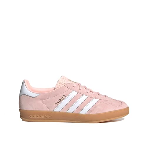 adidas Gazelle Indoor Womens Shoes, Sandy Pink/Cloud White/Gum, Size 6