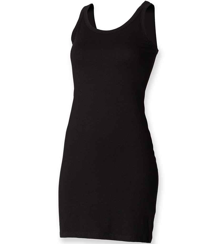 COOZO Ladies Extra Long Stretch Tank - Black - XL