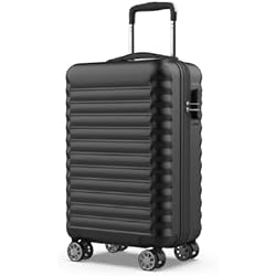 Maletas Mejores NUMADA - Maleta de Viaje Cabina Upfly 20' ABS (53x33,5x22cm) con Cierre de Combinación y 4 Ruedas Dobles 360. Maleta de Mano Rígida Resistente, Ligera con Interior Compartimentado | Negro