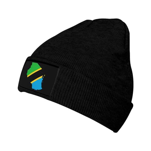 Gorro De Punto Mapa De La Bandera De Tanzania Gorro Dormir Moda Verano Gorros Beanie, para Escalada, Snowboard, Esquí, 56-62cm