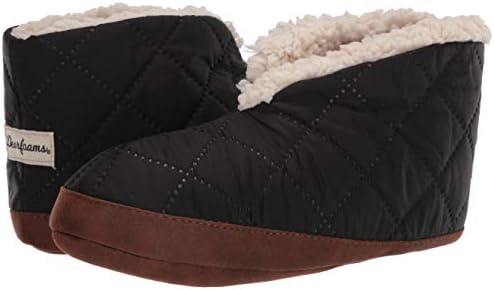 Dearfoams Women's Heritage Warm Up Bootie Slipper, Black, Medium | Image 7
