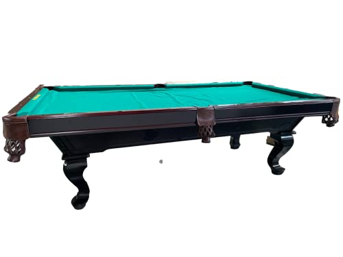 8 Ft. Tunierpoolbillard Billardtisch Pool Modell Webster Nr.:34 Billard mit 3cm starken Schieferplatten Tuchfarbe grün Gestellfarbe Nussbaum