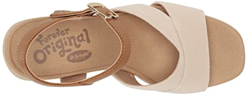 Dr. Scholl's Shoes Women's Mariah Block Heel Sandal Heeled, Light Brown Smooth/Fabric, 8 #TOP29