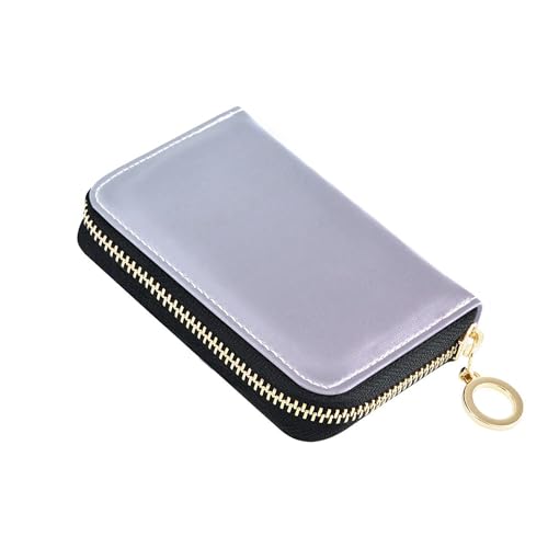 Elegant Blue Light Violet Gradient Women's Wallet Zip Around RFID Blocking Card Holder Cute Leather Zipper Card and Cash Holder