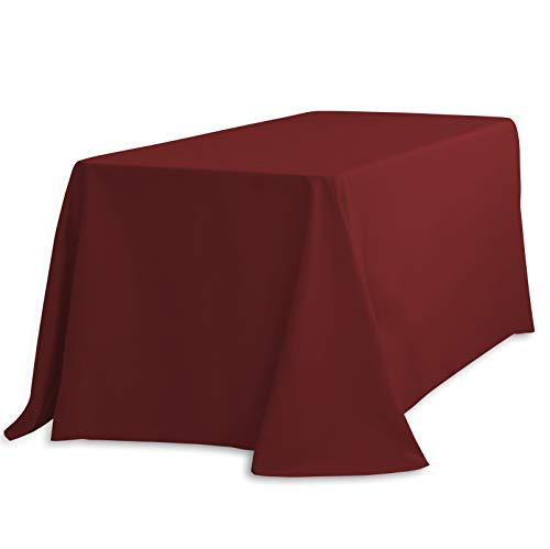 LinenTablecloth 90 x 132-Inch Rectangular Polyester Tablecloth Burgundy